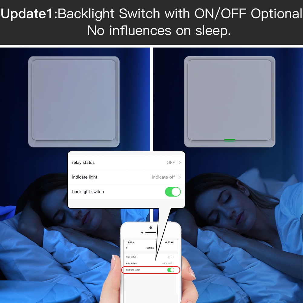Bảo đảm một năm!Công Tắc Đèn Thông Minh Kết Nối Bluetooth Đa Năng Điều Khiển Qua Alexa Google