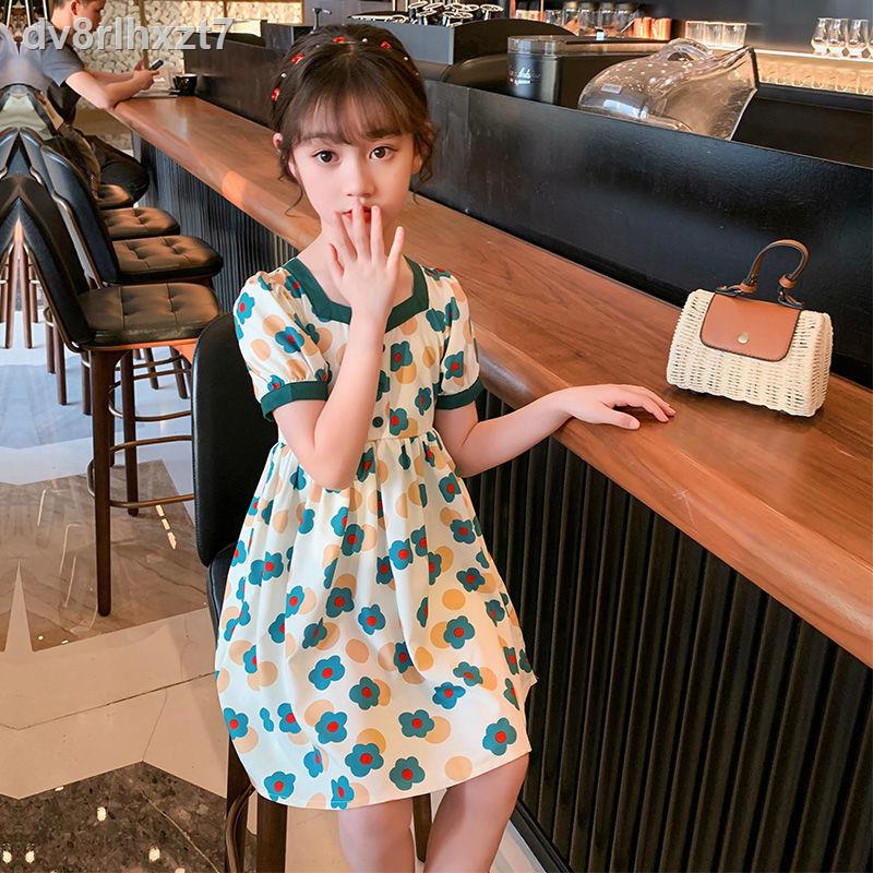 ●♟♣Váy cô gái mùa hè 2021 mới lưới người nổi tiếng trẻ em kiểu phương tây lớn nhỏ công chúa