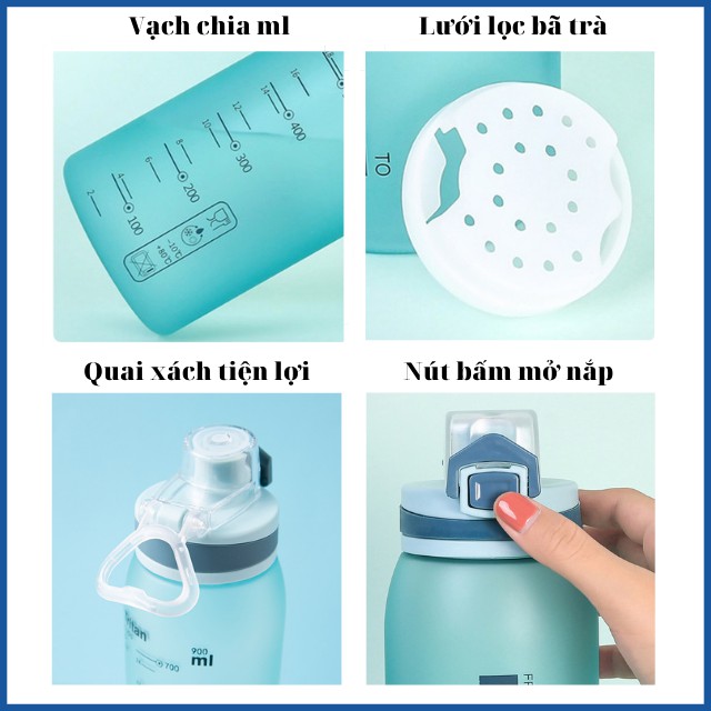 [Hàng Cao Cấp] Bình Nước Thể Thao, Tập Gym Hope To Best, Nhựa Tritan 900ml, BPA Free An Toàn Cho Sức Khỏe.