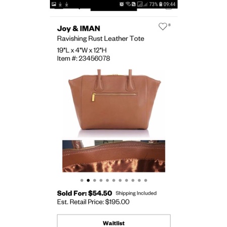 Túi tote quai xách du lịch size lớn  50x27x10 hiệu Joy& Iman da thật, laptop, A4, văn phòng