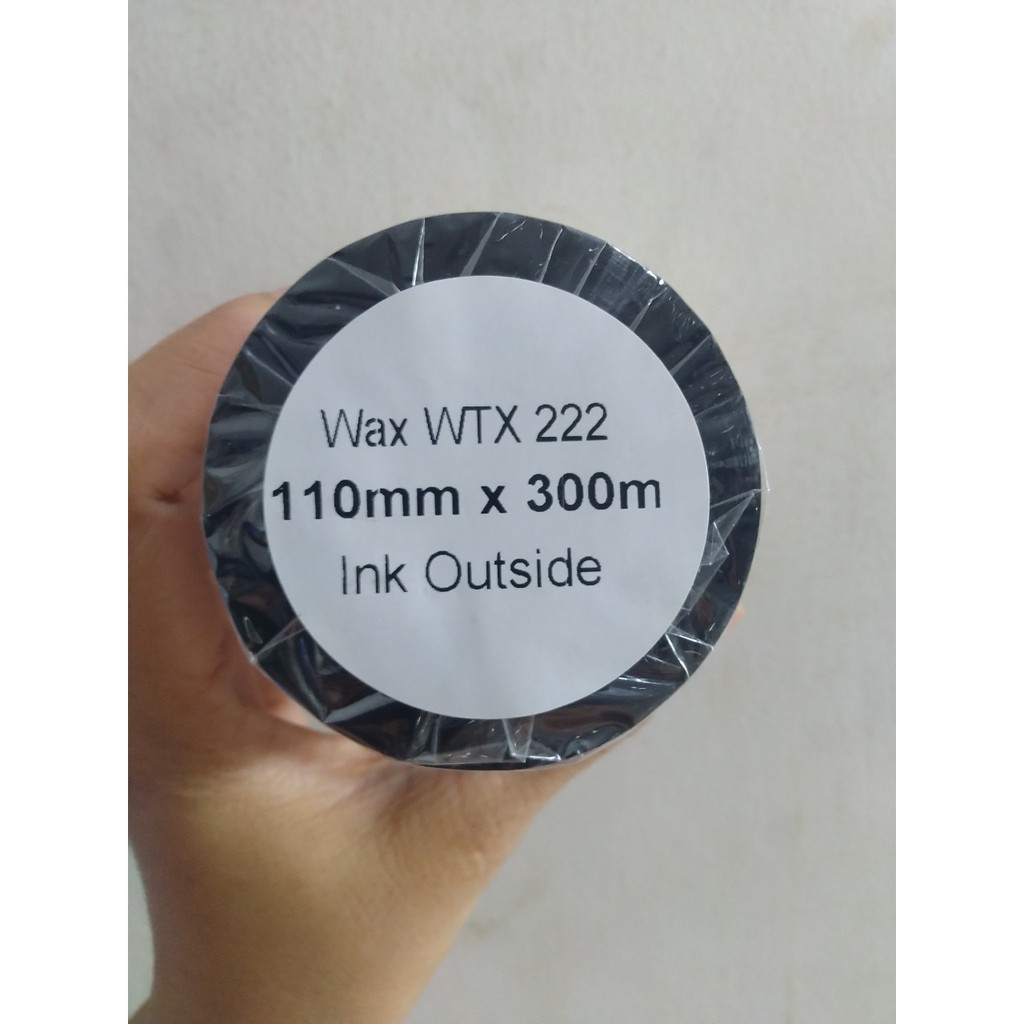 Ruy băng wax 110x 300m in mã vạch/Mực in tem mã vạch Wax/Resin Ribbon 110mm x 300m