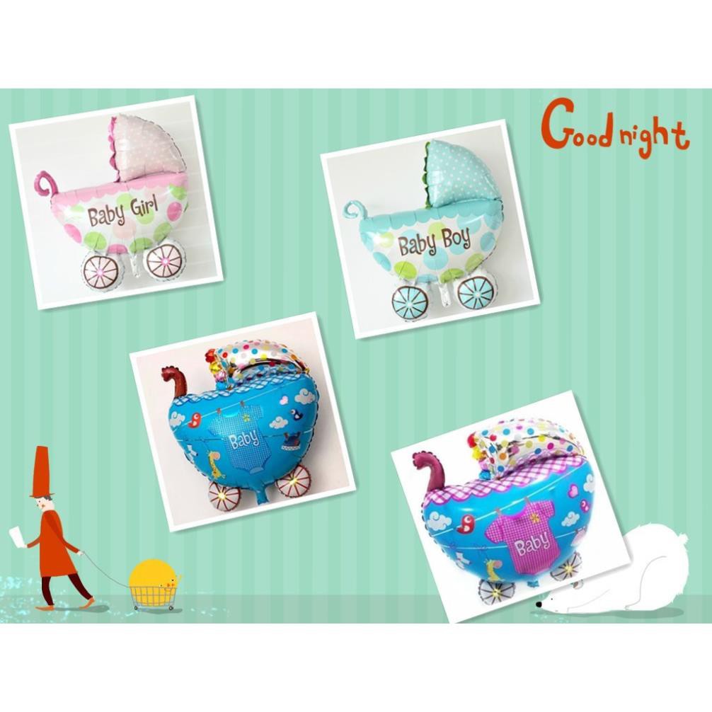 Bóng tráng nhôm trang trí hình xe nôi dành cho các bé tổ chức tiệc thôi nôi (29x37cm) -007Kids