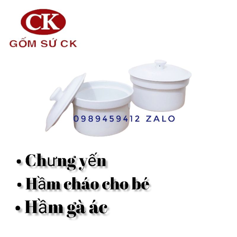 Thố chưng yến gốm sứ CK Việt Nam 300ml, 500ml,700ml