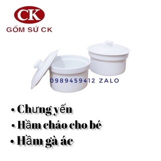 Thố chưng yến gốm sứ CK Việt Nam - thố sứ Ohio 300ml - 500ml - 700ml