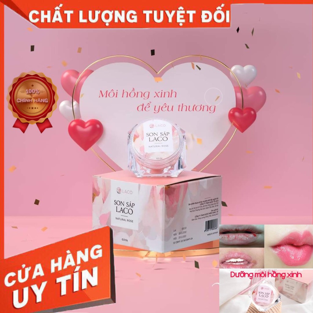 SON SÁP DƯỠNG MÔI LACO , GIÚP MÔI HỒNG HÀO CĂNG MỌNG, MỀM MÔI, CHỐNG NỨT NẺ, CHỐNG THÂM MÔI