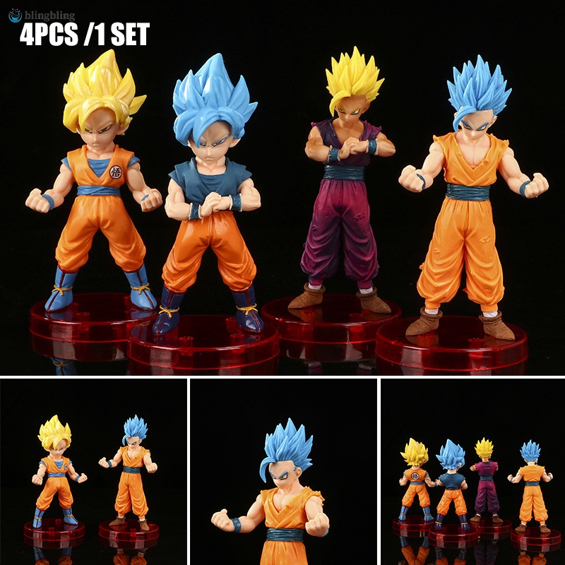 Set 4 Mô Hình Đồ Chơi Nhân Vật Son Goku Vegeta Trong Phim Hoạt Hình Dragon Ball