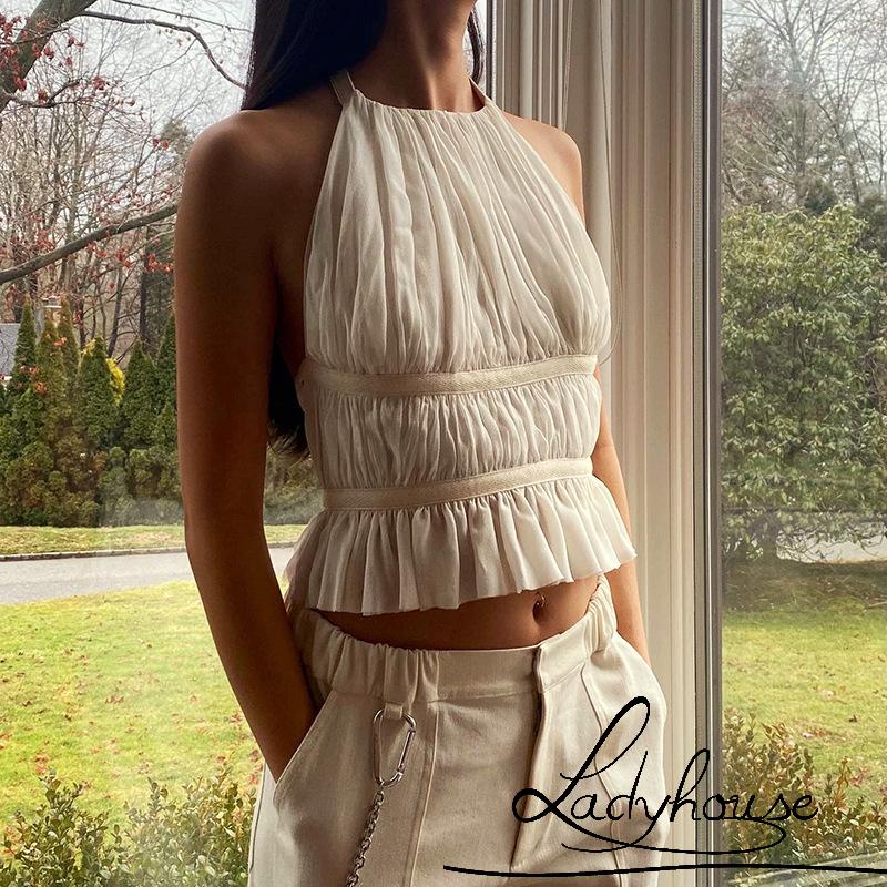 Áo Sát Nách Hở Lưng Phối Dây Cột Thời Trang Mùa Hè Cho Nữ