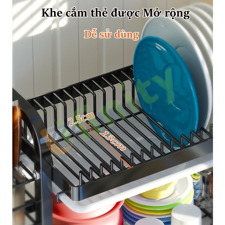 Lifinity Kệ Để Chén Bát Đĩa Đa Năng-Thép carbon Cao Cấp Màu Đen Dung lượng lớn Chịu tải và Ổn định mạnh