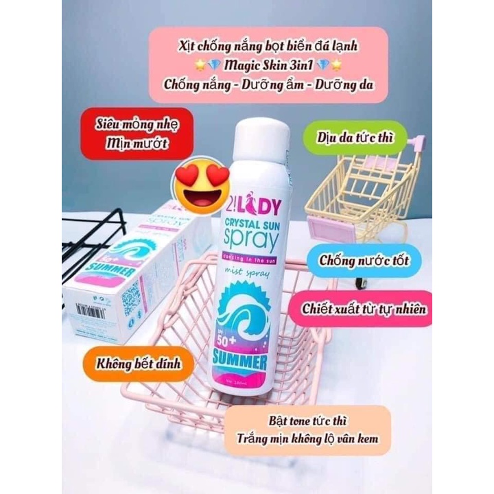 Xịt chống nắng 2lady thần thánh Magic Skin