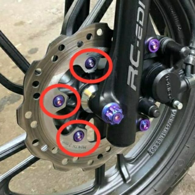 Bộ 4 Ốc Dĩa Titan 8li Gắn Dĩa Xe Ya