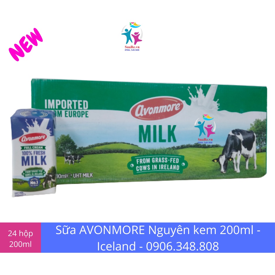 Thùng 24 Hộp Sữa Nguyên Kem Avonmore 200ml - Nhập khẩu Iceland