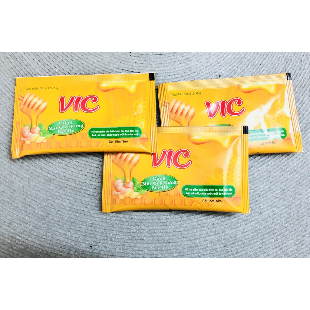 Siro VIC - giúp hỗ trợ giảm ho, đau đầu, hắt hơi, sổ mũi, cảm lạnh Hộp 12 gói