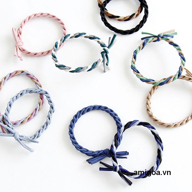 Dây Buộc Tóc Cao Su Co Giãn Phối Màu Độc Đáo Thời Trang Cho Nữ