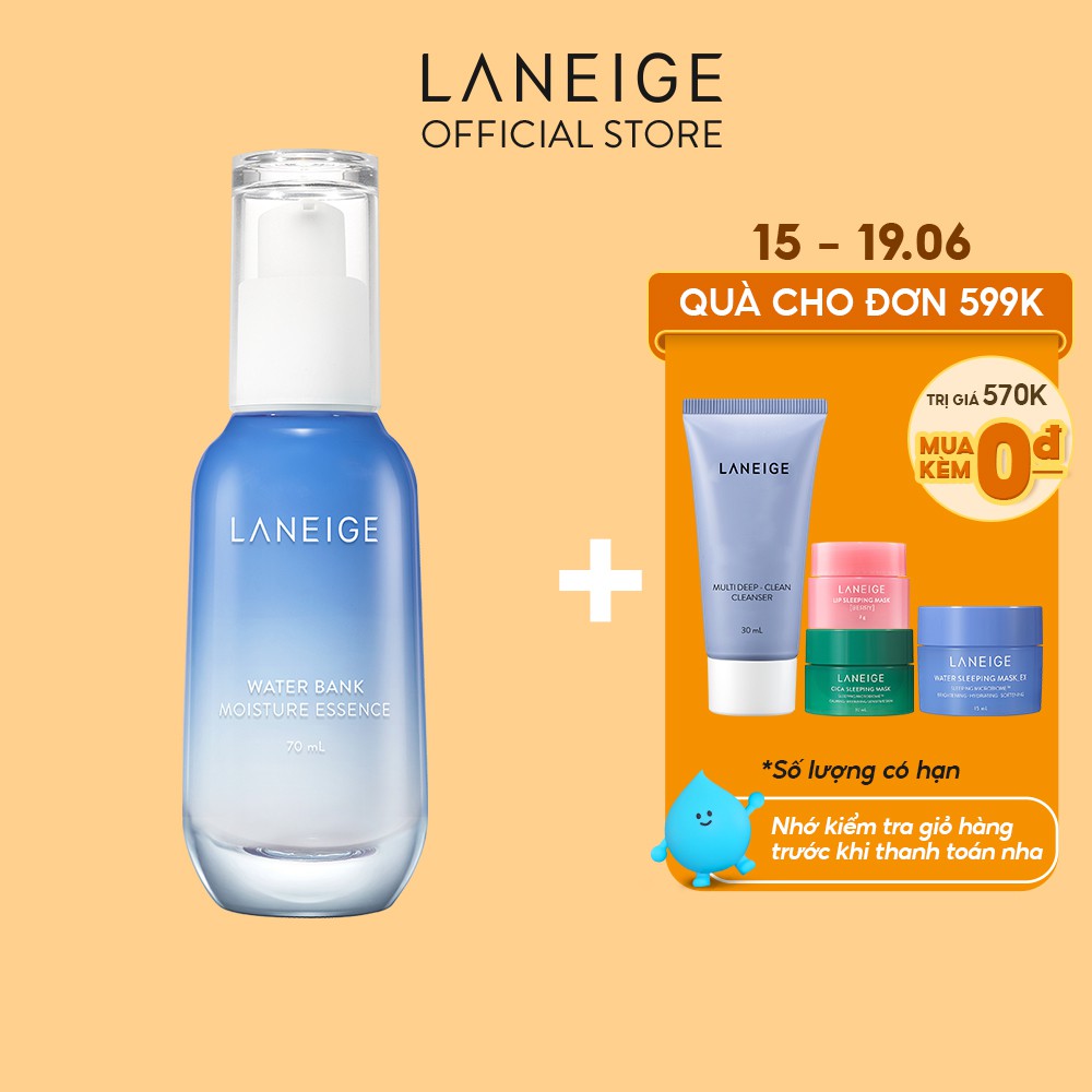 [Mã FMCGMALL -8% đơn 250K] Tinh chất dưỡng ẩm dành cho da thường và da khô Laneige Water Bank Moisture Essence 70Ml