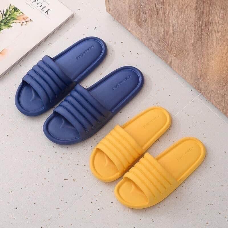 Dép lê xốp sọc nam nữ đi trong nhà, văn phòng, mềm mại, chống trơn trượt - nhựa EVA an toàn, nhiều màu, giao ngẫu nhiên