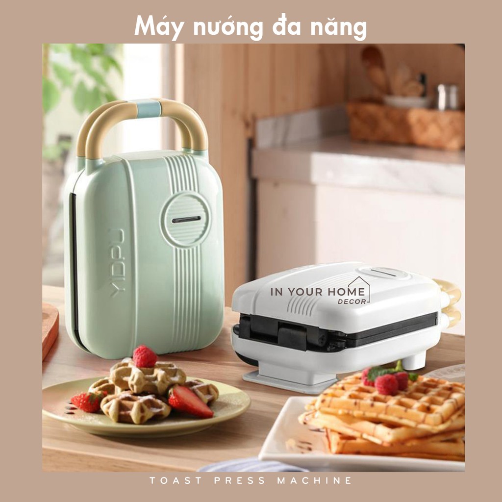 Máy Nướng Bánh Mì Sandwich Waffle Bánh Quế đa năng làm bữa ăn sáng cho gia đình YD518