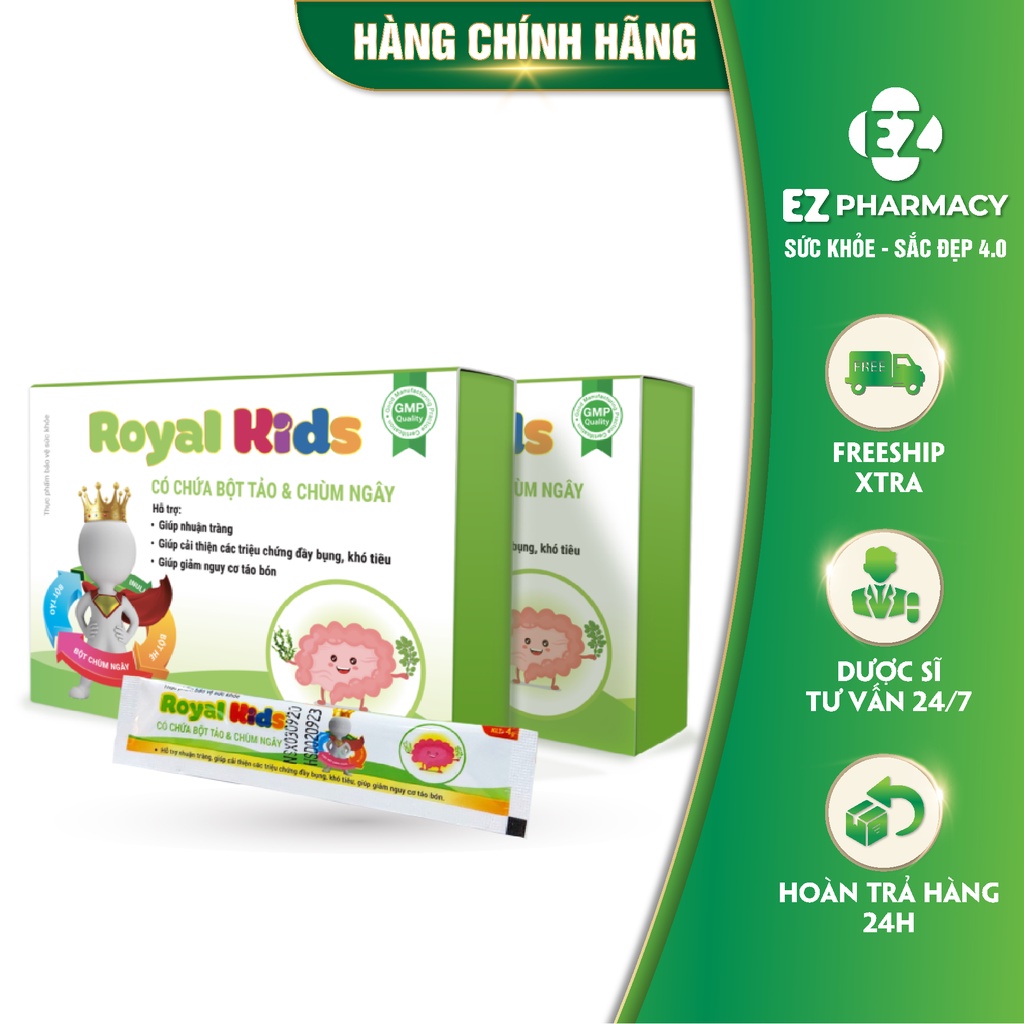 Royal Kids tinh bột tảo lục &amp; chùm ngây – Giúp trẻ ăn ngon, xua tan táo bón