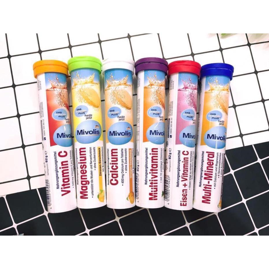 Viên sủi Mivolis bổ sung Vitamin C và các loại khác tăng sức đề kháng - 20 viên/ống | Đủ bill Đức | FREESHIP CHÍNH HÃNG