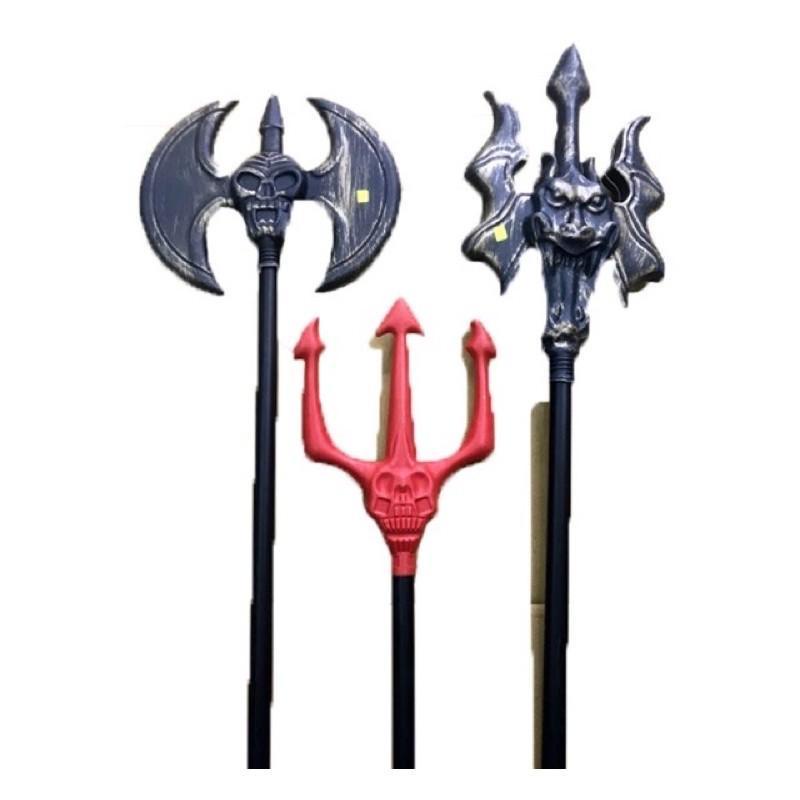 Cây lưỡi hái - đinh ba - búa đao - rìu - đầu lâu dài 1 Mét phụ kiện trang trí hóa trang halloween