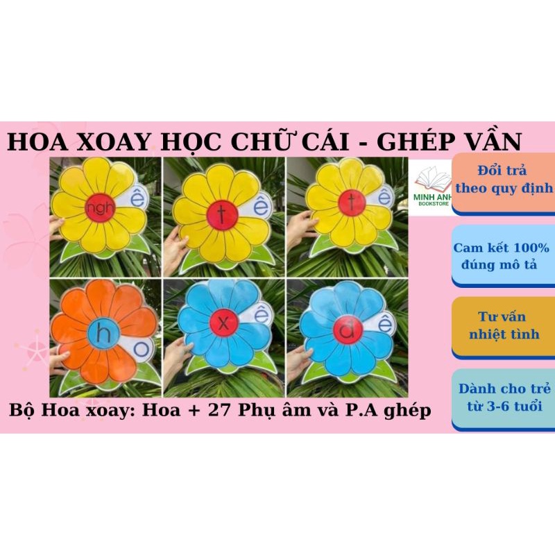 HOA XOAY chín cánh giúp con học ĐÁNH VẦN cho bé chuẩn bị vào lớp 1