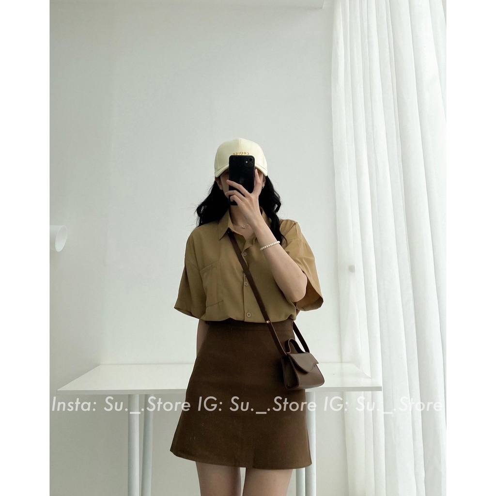 Áo sơ mi voan trơn 1 túi trước A2266 SUSTORE