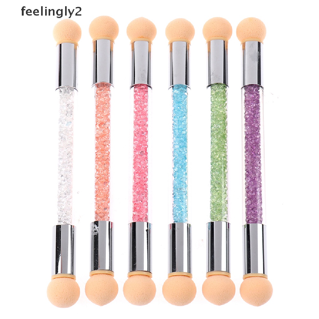 Cọ Vẽ Móng Hai Đầu Có Tay Cầm Bằng Xốp Acrylic Màu Gradient