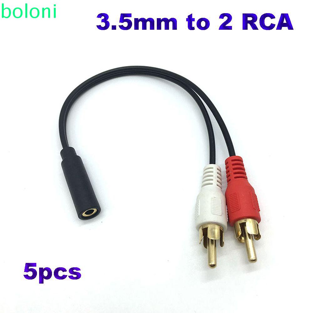 5 Cáp Âm Thanh Mạ Vàng Chuyển Đổi Từ Cổng 3.5mm Sang 2 RCA AV RCA AV Cho PC TV Stereo Jack 3.5mm