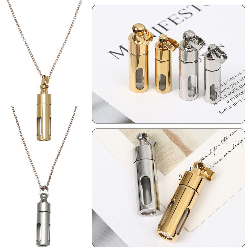 EUCA Mặt Vòng cổ Bằng Thủy Tinh Hình Trụ Màu Vàng / Bạc Thời Trang DIY