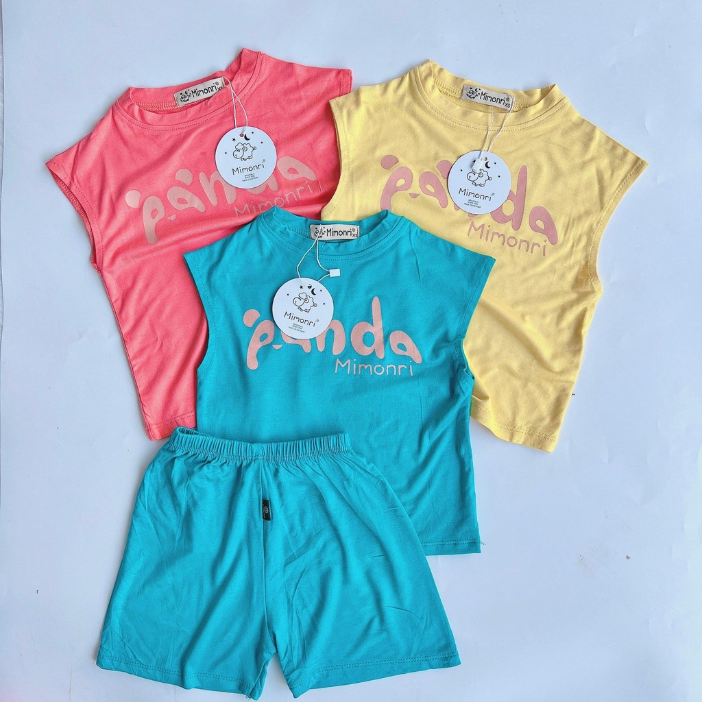 Đồ Bộ Sát Nách Panda Bé Trai, Bé Gái Minky Mom Thun Lạnh, Bộ 3 Lỗ Cho Bé Mặc Nhà