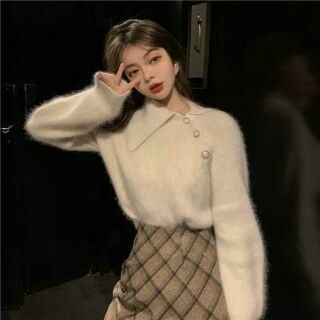 Set áo len chân váy hàn quốc Ulzzang
