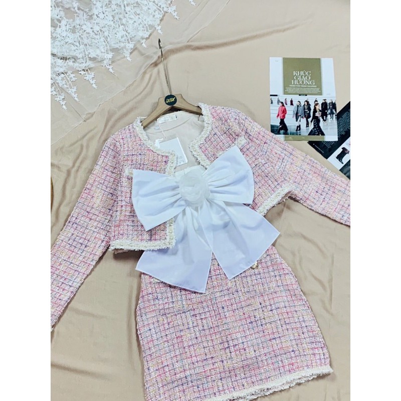 Set dạ hồng 3 chi tiết( kèm ảnh thật shop chụp) | BigBuy360 - bigbuy360.vn