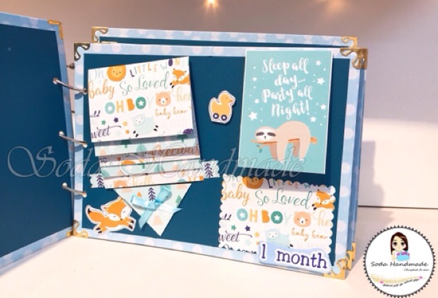 [Album Handmade cho bé]  Hello Baby Boy Scrapbook