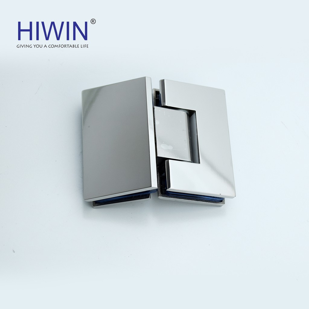 Bản lề cabin tắm kính 135 độ lệch cạnh thẳng inox 304 mặt gương Hiwin HG-010