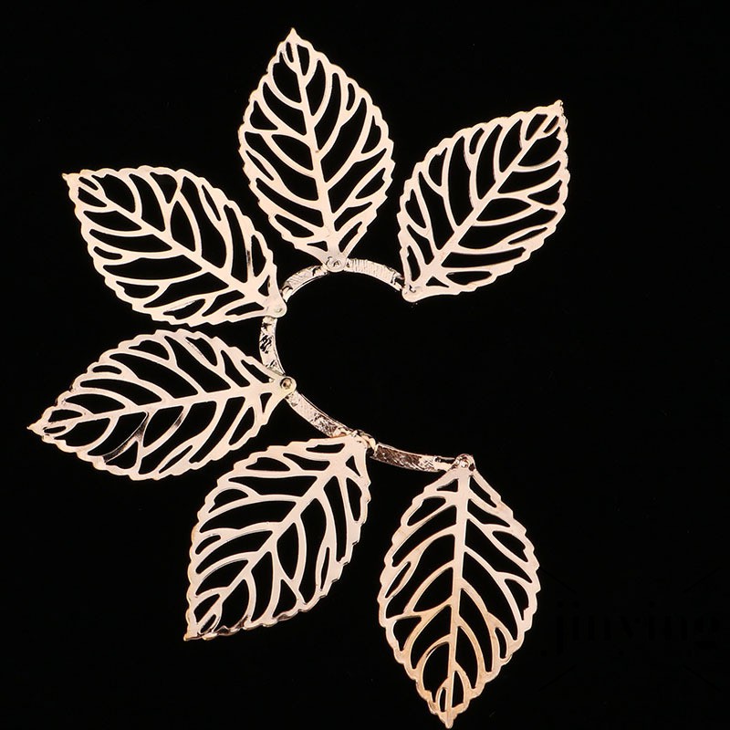 GETNOIVAS Khuyên tai hình lá rỗng mạ vàng phong cách Âu Mỹ