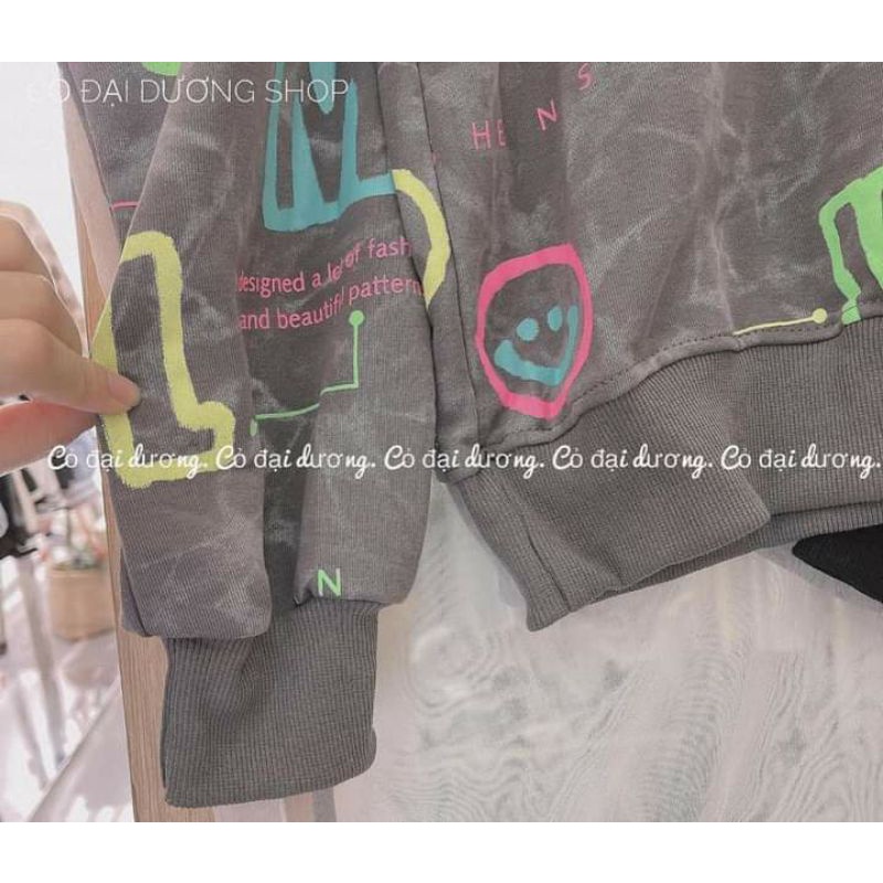 [Rẻ Vô Địch] Áo swt nỉ cổ tròn cotton tay bồng ------- ÁO Nỉ LOANG CHỮ - MẶT CƯỜI | BigBuy360 - bigbuy360.vn