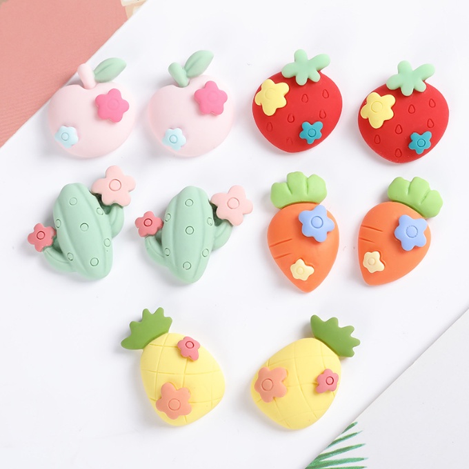Charm hoa quả  trang trí kẹp tóc, bình nước, dán Jibbitz , vỏ ốp điện thoại, DIY