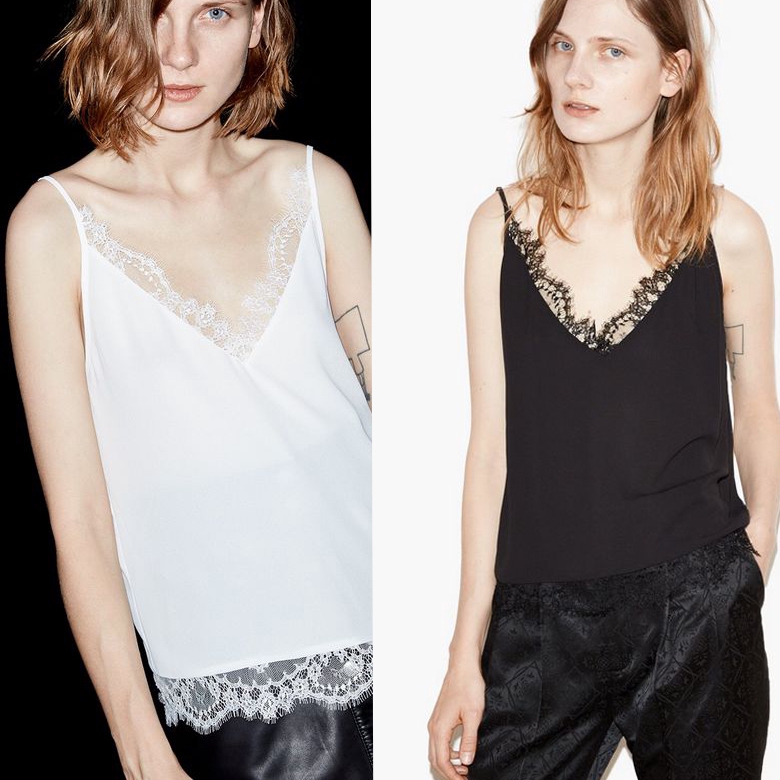 Áo hai dây cổ tim phối ren quyến rũ dành cho nữ