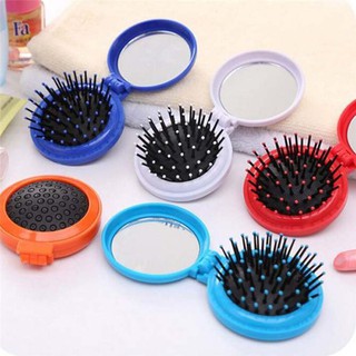 Lược gập kèm gương mini gấp gọn