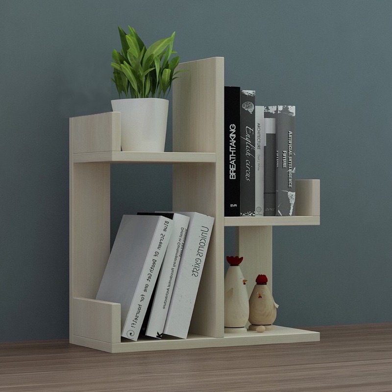 Kệ sách để bàn lắp ghép xương rồng mini kệ trang trí bàn làm việc hình cây mini
