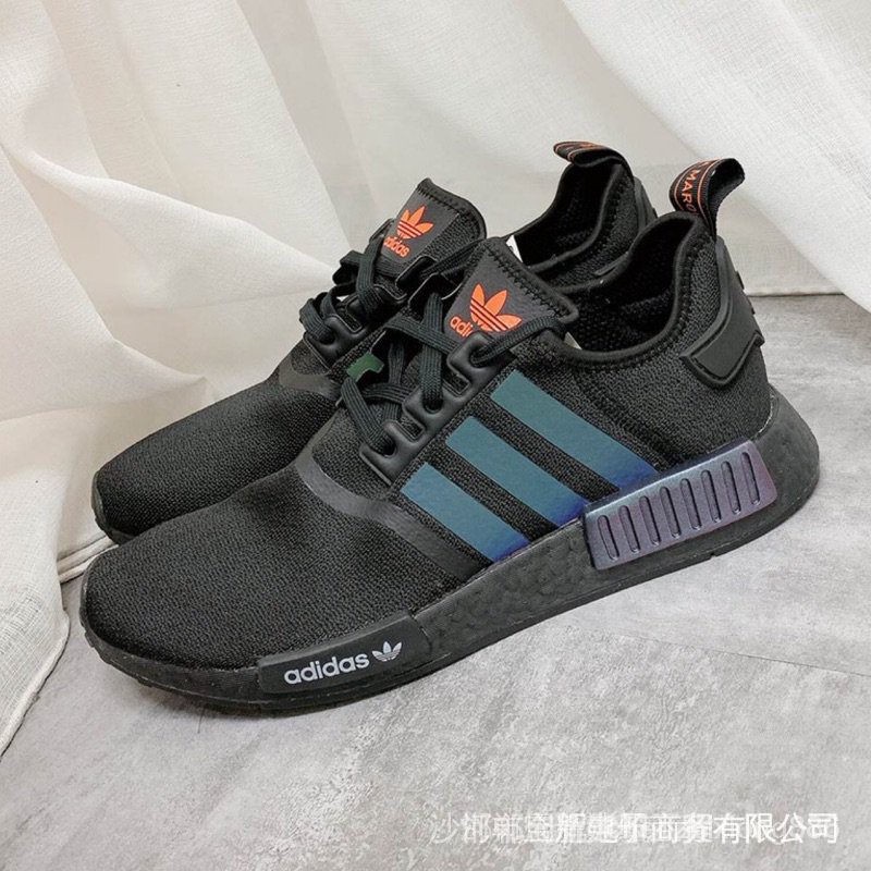 {Genuine} m6bh❤️Real shot❤️ Adidas NMD R1 Black Metal Olympic chameleon men's style fv8025 fv8026 q47261 LXT