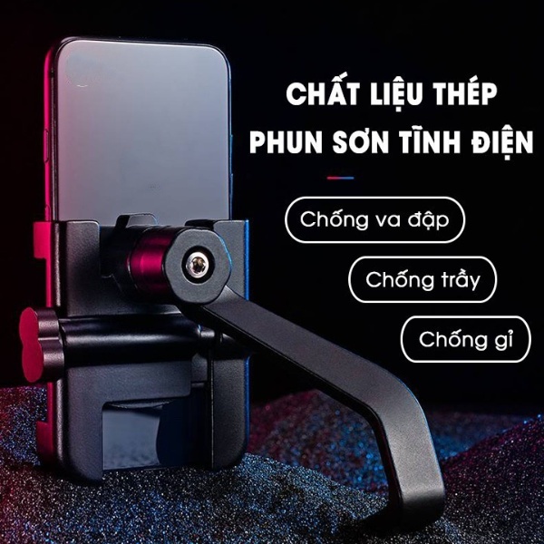 Giá đỡ điện thoại xe máy kẹp điện thoại xe máy c2 kim loại chống cướp chống mưa gắn chân gương