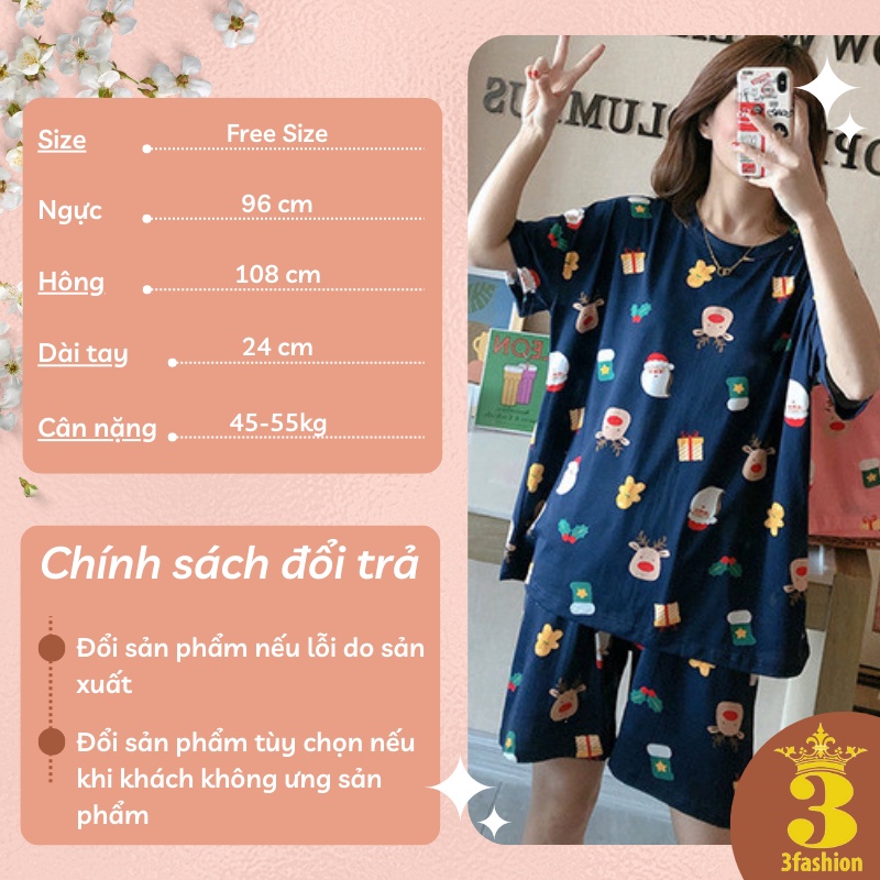 Đồ Bộ Nữ Mặc Nhà, đồ bộ tay ngắn, Vải Tự Nhiên Đẹp Không Nhăn Mềm Mịn Mát Họa Tiết Dễ Thương - N05