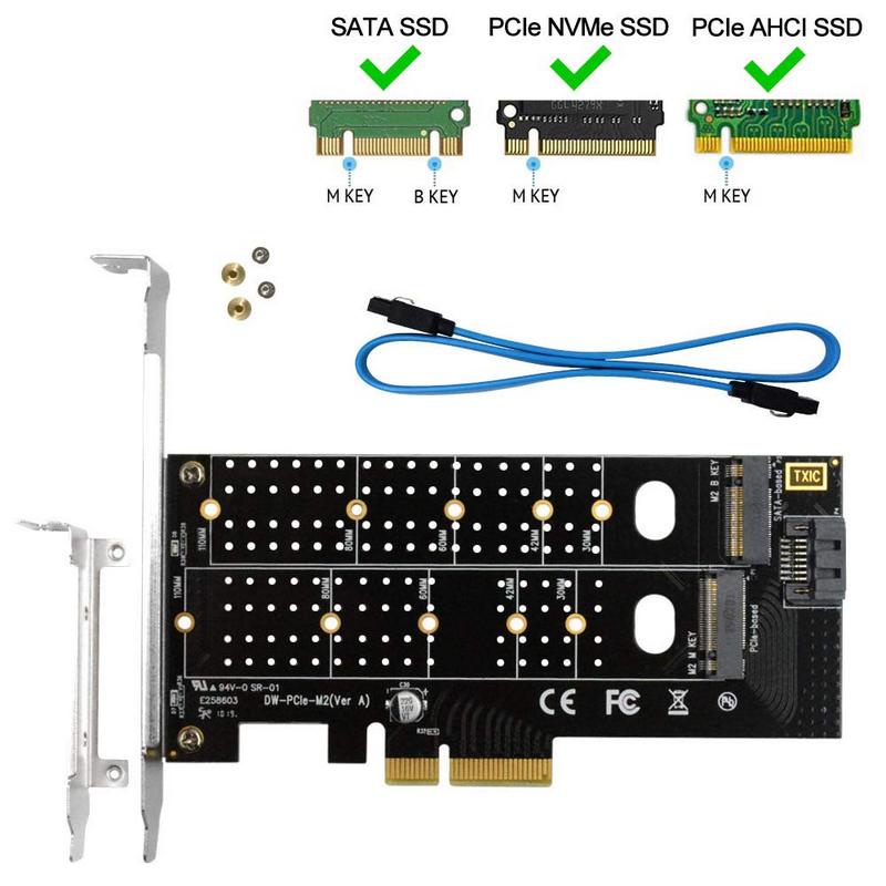 Card PCIe Dual SSD M.2 / NVME (M/B Key) mới giá rẻ