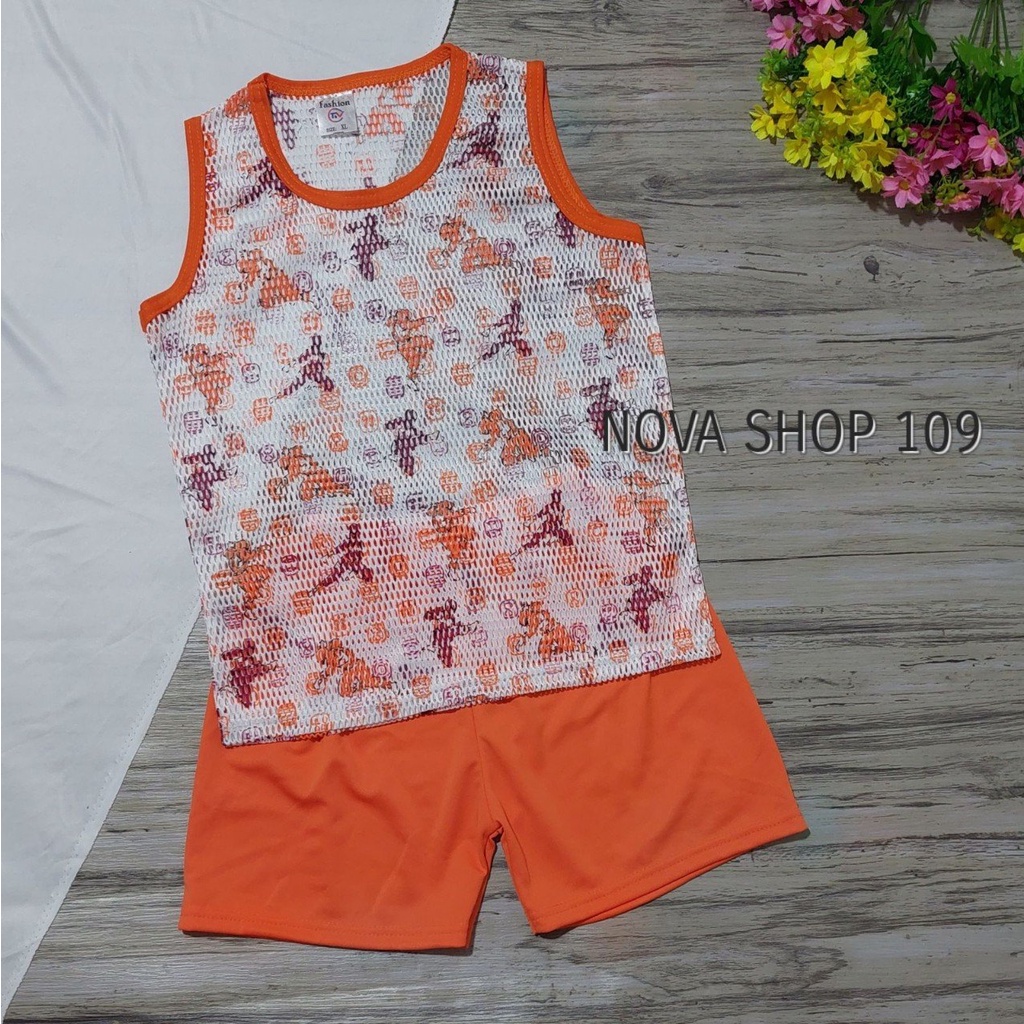120K combo 4 Bộ đồ lưới bé trai mát mẻ, phù hợp cho bé từ 8kg đến 45kg