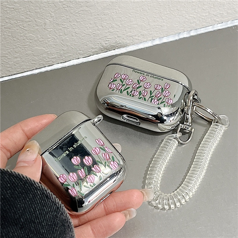 Vỏ tpu Mạ Điện Có Dây Đeo Cho Hộp Sạc Tai Nghe Airpods pro / airpods3rd Generation Ốp