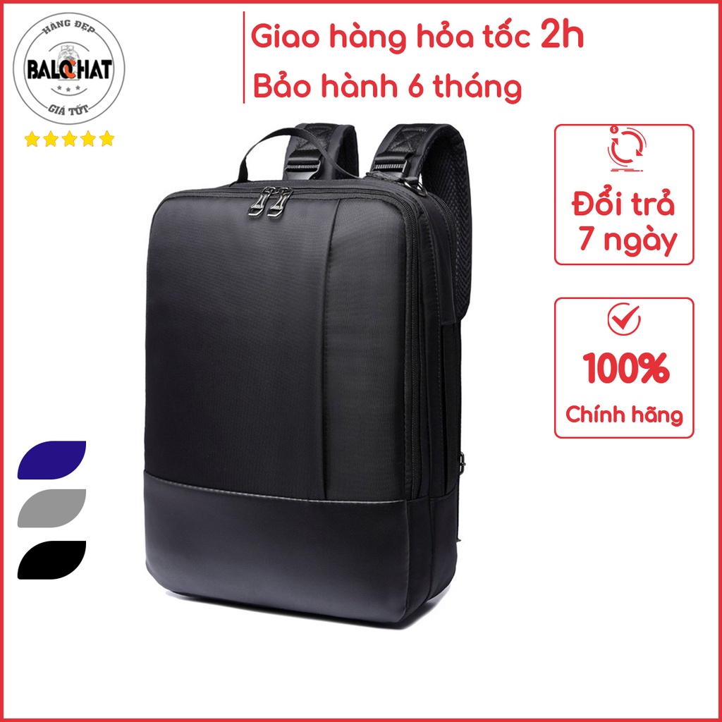 Balo thời trang đựng laptop 15.6 inch, 3 ngăn, vải Polyester chống thấm nước cao cấp