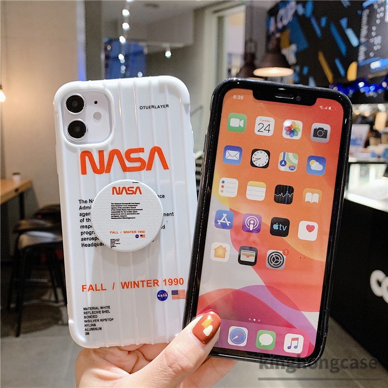 Ốp điện thoại mềm họa tiết chữ Nasa gắn kèm giá đỡ dành cho Samsung A11 A10 A50 A31 A10S J7 Prime A51 J2 Prime A20S A21S A30 A50S A30S A20 M11 M30S M10 G530 M21 M10S M40S A31F A205 A305 Grand Prime Plus