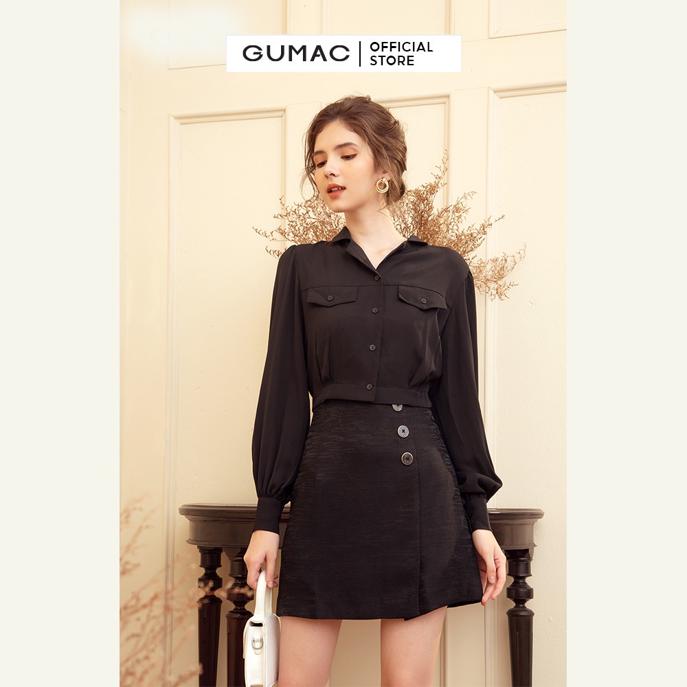 [Mã WABRGUM giảm 10% tối đa 30K đơn 99K] Áo croptop nữ thời trang GUMAC tay dài AB916