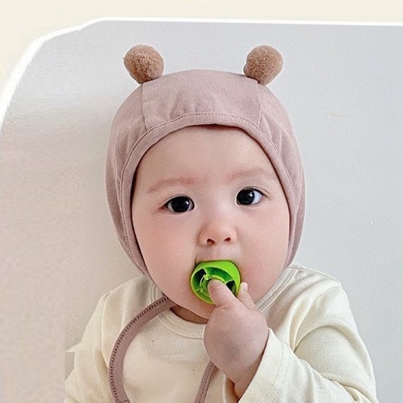 Mũ Cotton 2 Lớp Cho Bé Có Dây Buộc 0-12 Tháng M45