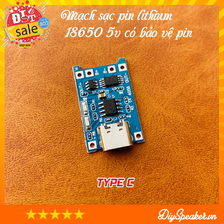 Mạch sạc pin lithium 18650 5v có bảo vệ pin - Chân sạc Micro hoặc type C tùy khách chọn